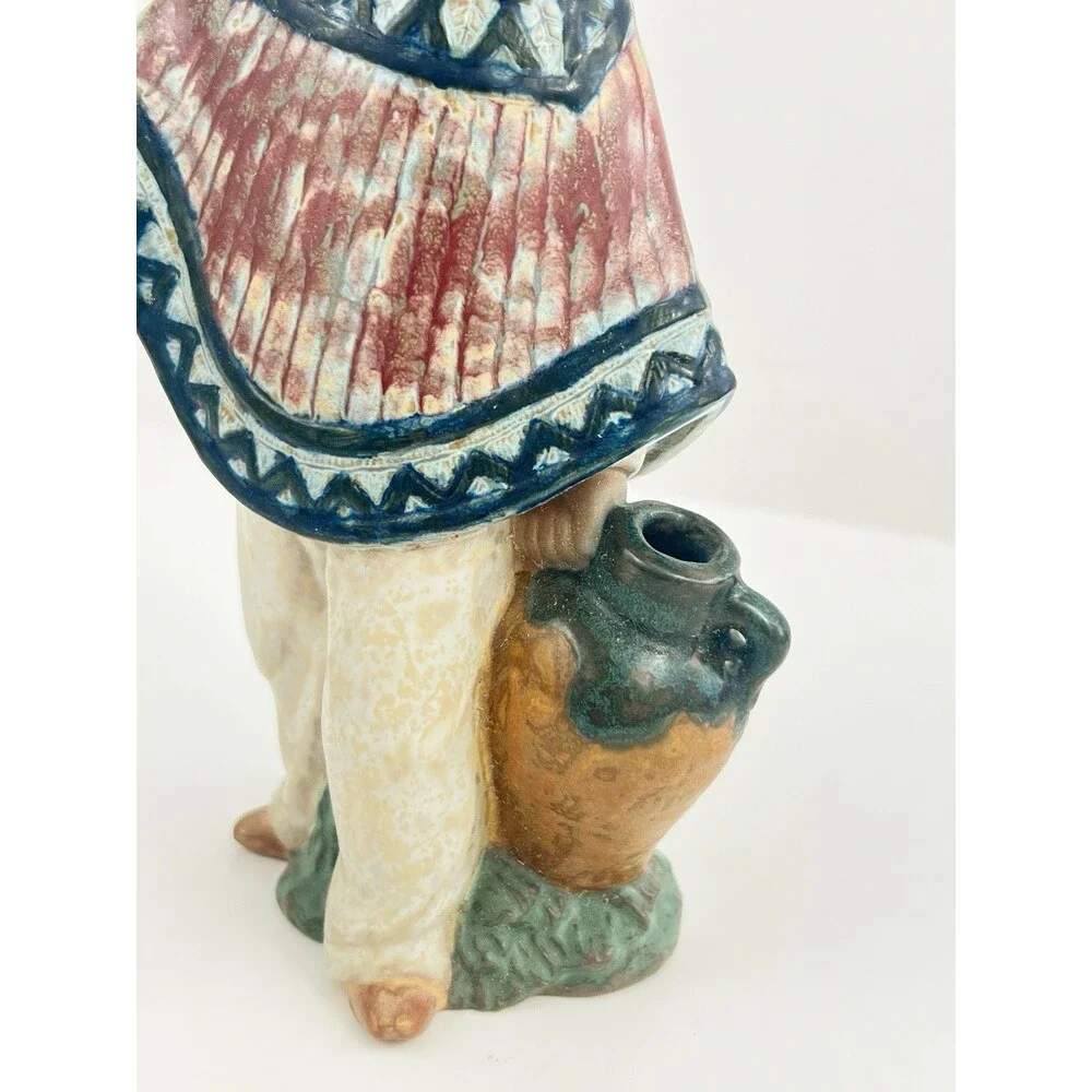 Lladro Gres Pedro 2141 Mexican Boy w Jug Sombrero Retired Spain